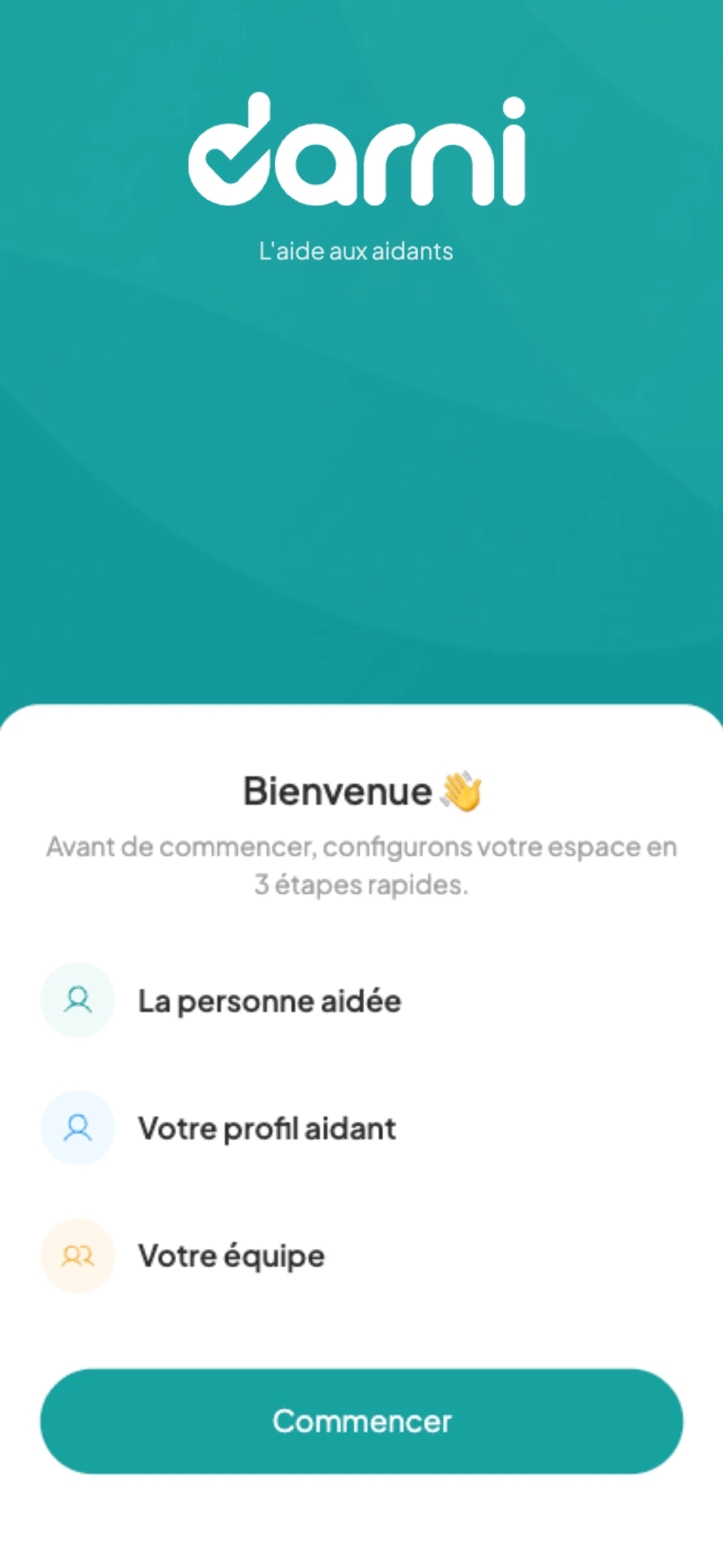 Capture d'écran de l'application Darni